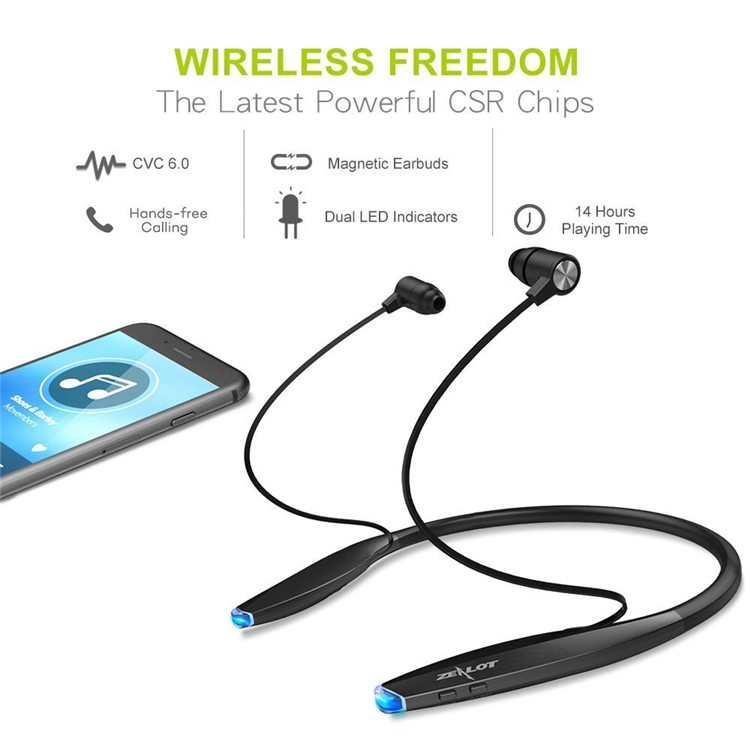 ZEALOT H7 Bluetooth sans coude-preuve In-oreillette avec attraction magnétique - Noir-4