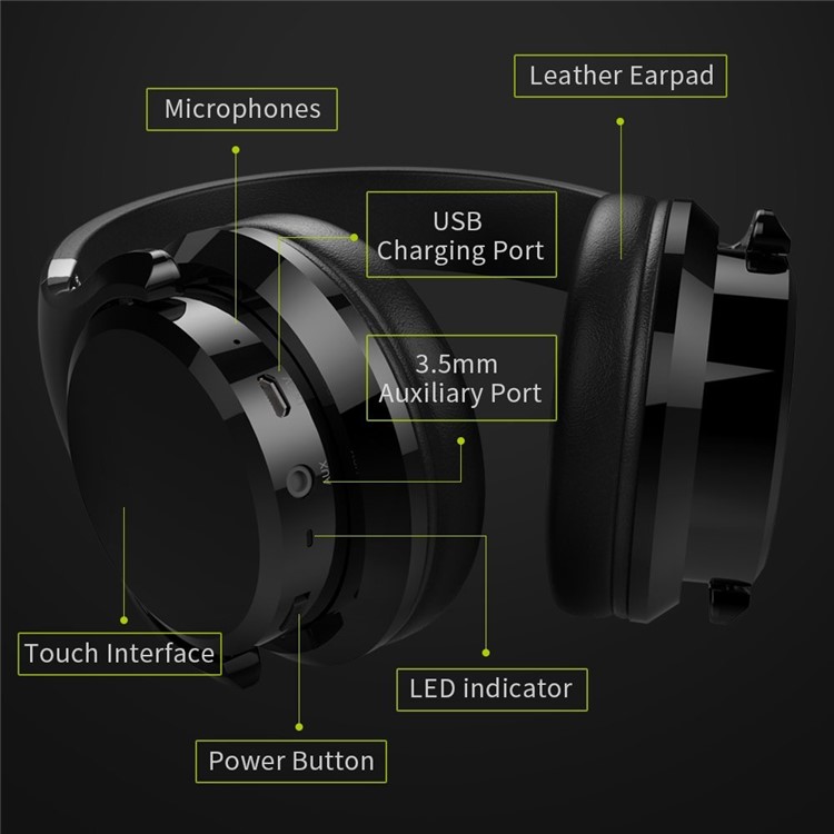 ZEALOT B21 Deep Bass Portable Touch Control Wireless Bluetooth Over-ear Headphone with Mic - Black-8