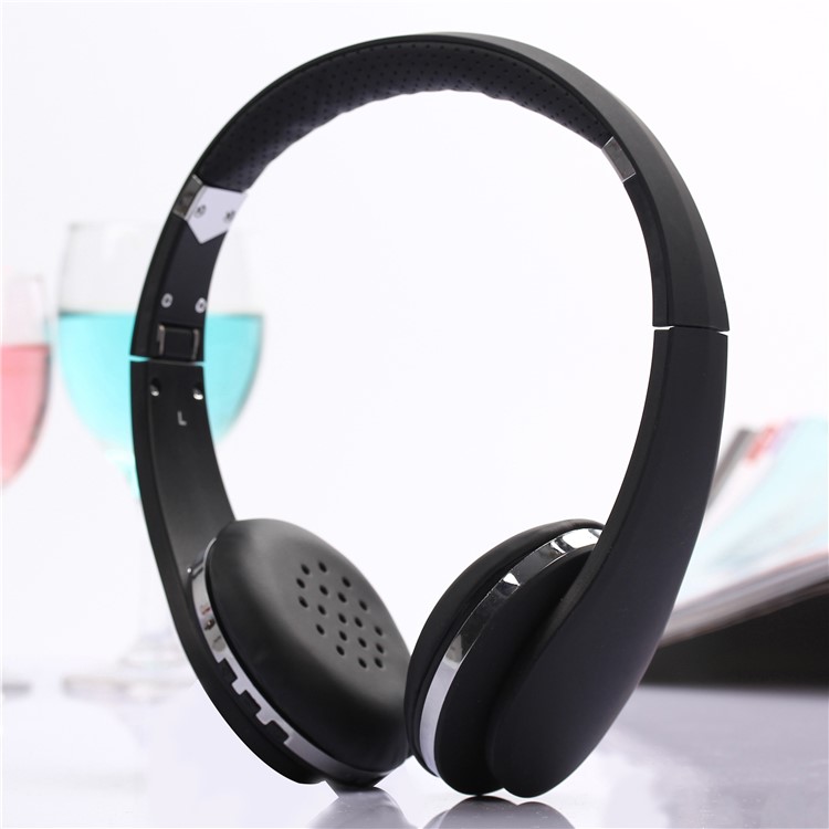 BT-001 Foldable Wireless Bluetooth Headphone Headset with Microphone - Black-1