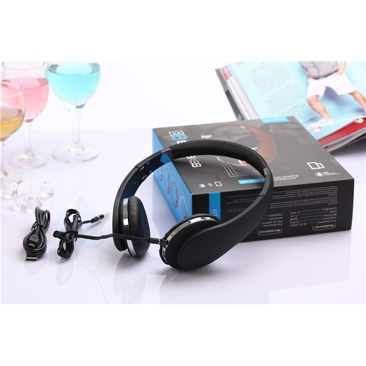 BT-001 Foldable Wireless Bluetooth Headphone Headset with Microphone - Black-13