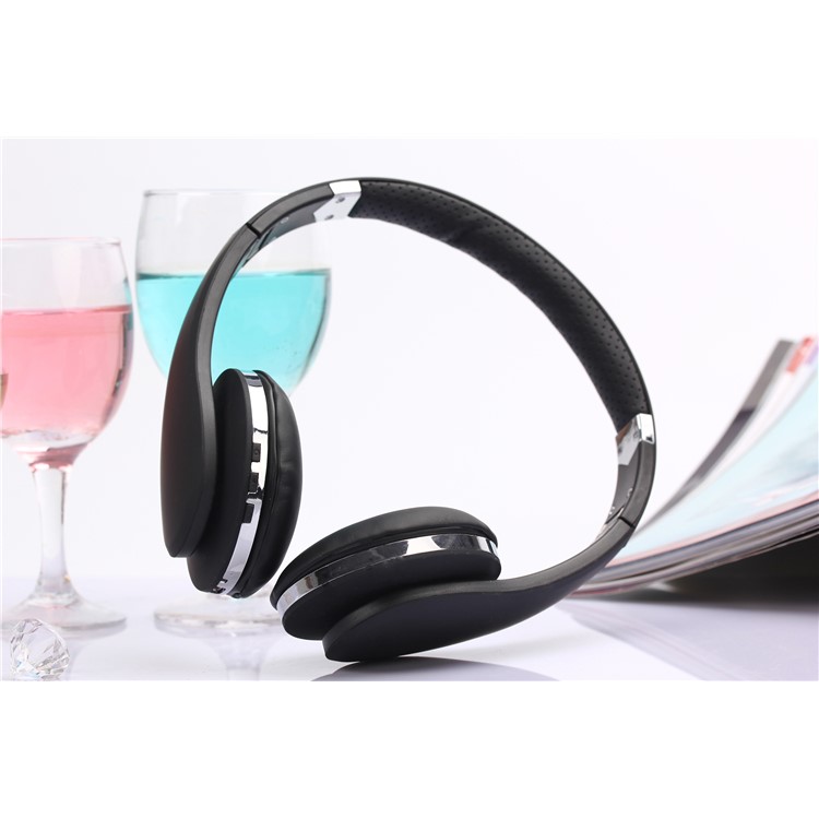 BT-001 Foldable Wireless Bluetooth Headphone Headset with Microphone - Black-2