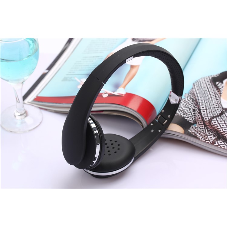 BT-001 Foldable Wireless Bluetooth Headphone Headset with Microphone - Black-3