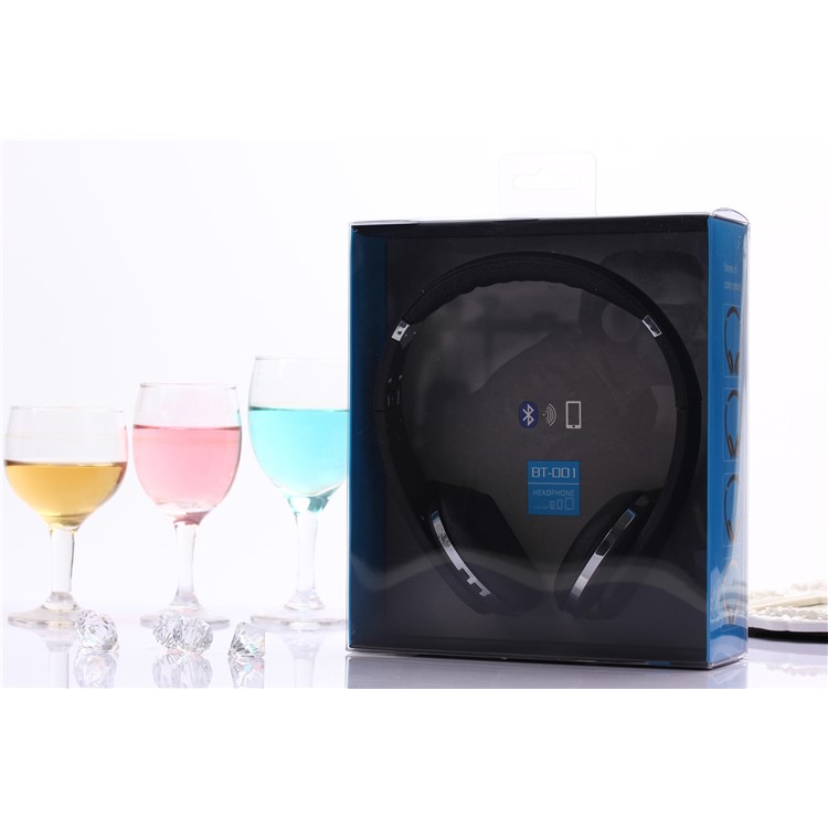 BT-001 Foldable Wireless Bluetooth Headphone Headset with Microphone - Black-6