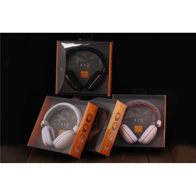 BT-002 Stereo Wireless Headphones with Microphone Over-ear Foldable Portable Headset - Brown / Black-7