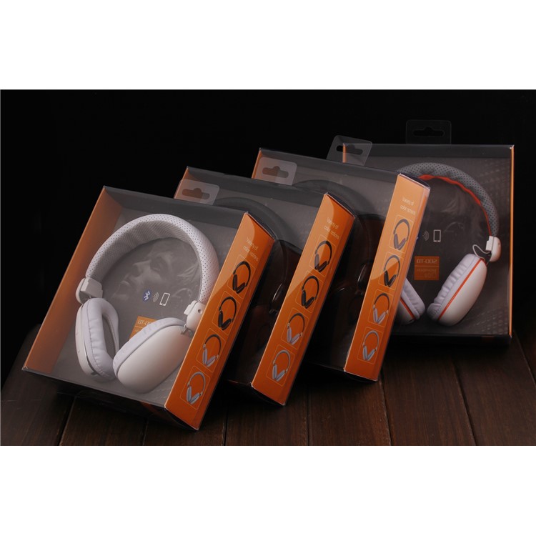 BT-002 Stereo Wireless Headphones with Microphone Over-ear Foldable Portable Headset - Brown / Black-8