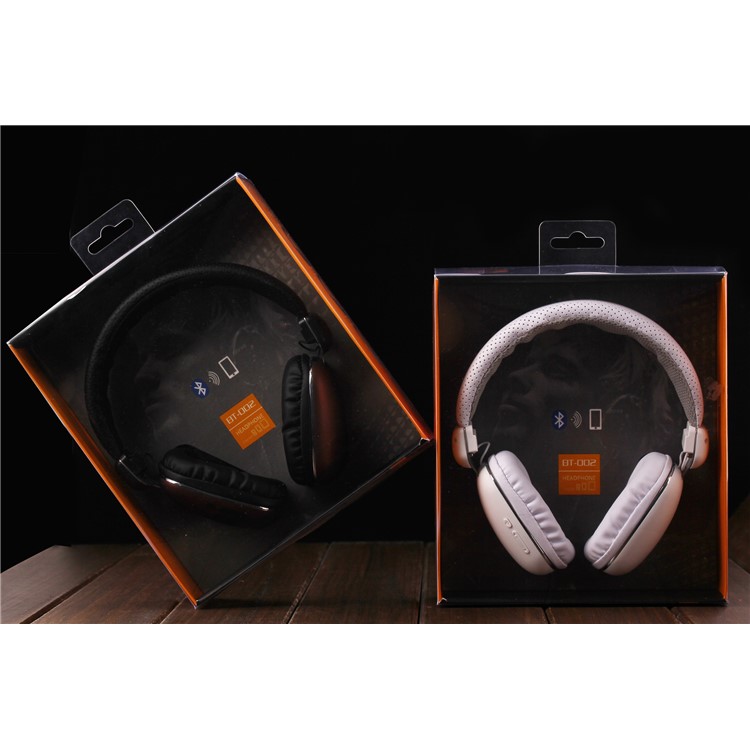 BT-002 Stereo Wireless Headphones with Microphone Over-ear Foldable Portable Headset - Brown / Black-9
