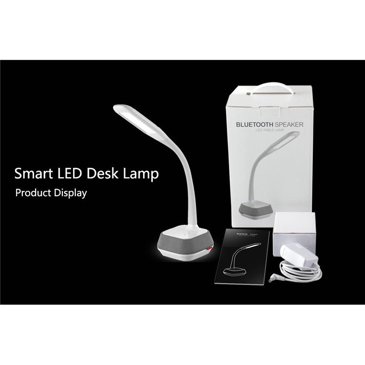 M6 5 Gears Touch Control Rotary Smart LED Desk Lamp Wireless Bluetooth Speaker - Black / EU Plug-5