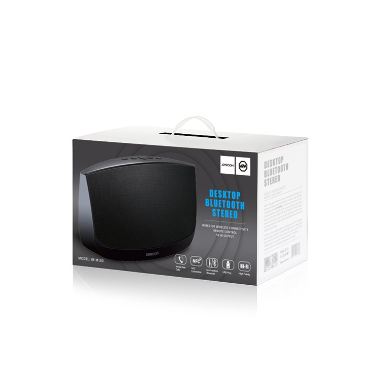 JOYROOM M100 Desktop Wireless Bluetooth Speaker NFC HiFi Music Speaker Support Aux-in / U Disk - Black / CN Plug-12
