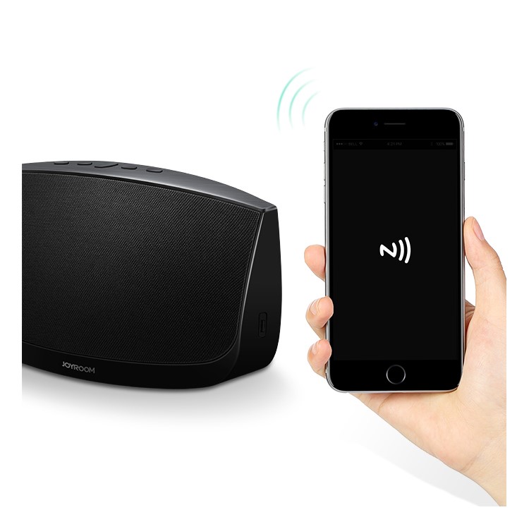 JOYROOM M100 Desktop Wireless Bluetooth Speaker NFC HiFi Music Speaker Support Aux-in / U Disk - Black / CN Plug-8