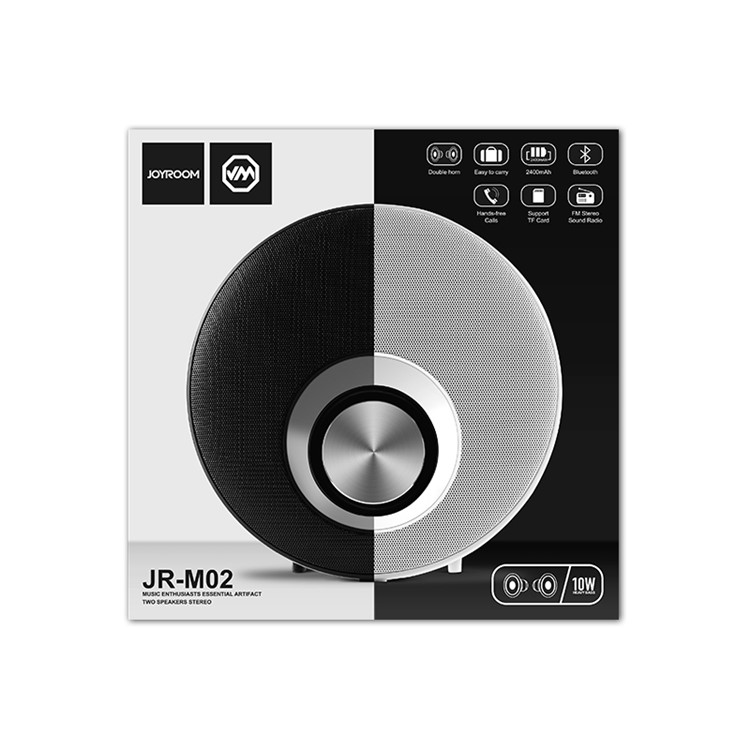 JOYROOM M02 Mega Bass Dual Speaker Wireless Bluetooth Speaker Support TF Card / U Disk / FM Radio - Black-7