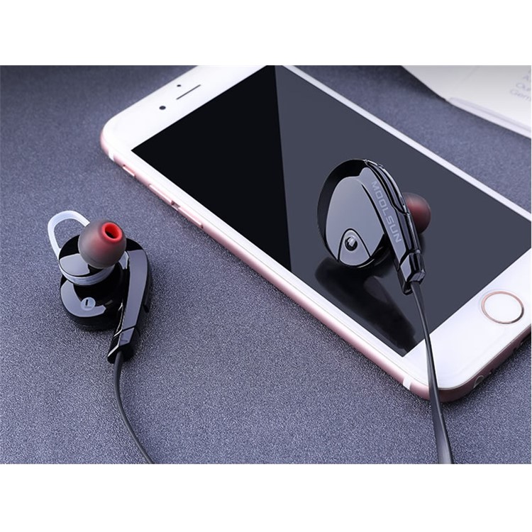 MOOLSUN MS-H7 Wireless Bluetooth 4.0 In-ear Sweat-proof Earphone for iPhone Samsung Huawei Etc - Black-4