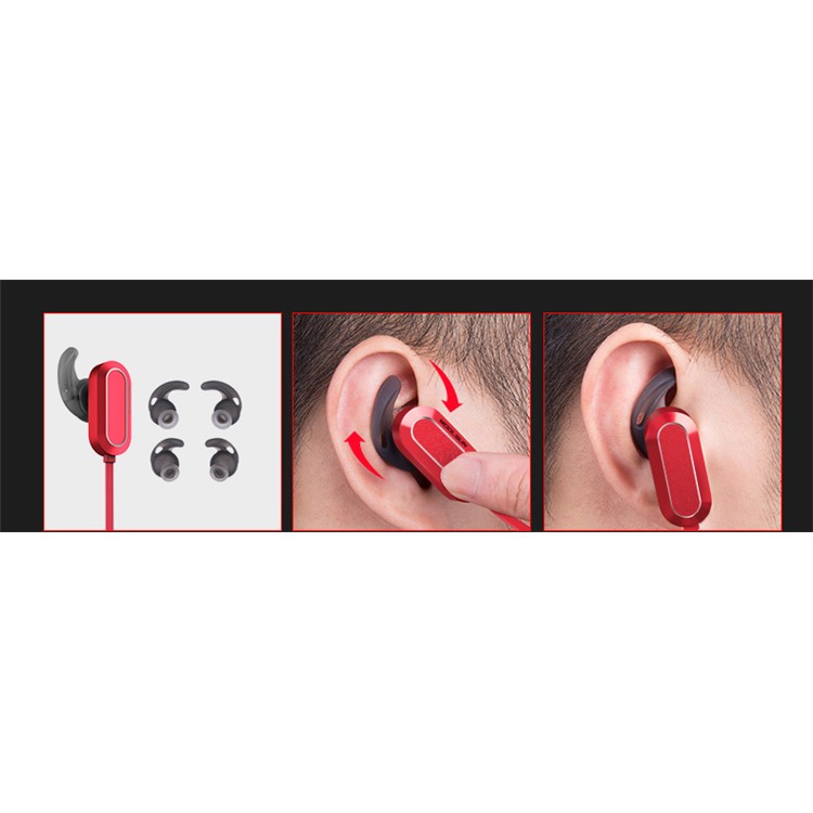 MOOLSUN S01 CVC6.0 Noise-reduction Sports Bluetooth Earphones with Remote Control and Mic for iPhone 7 Plus - Red-14