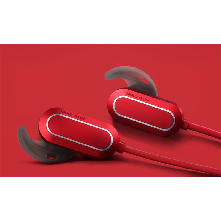 MOOLSUN S01 CVC6.0 Noise-reduction Sports Bluetooth Earphones with Remote Control and Mic for iPhone 7 Plus - Red-16