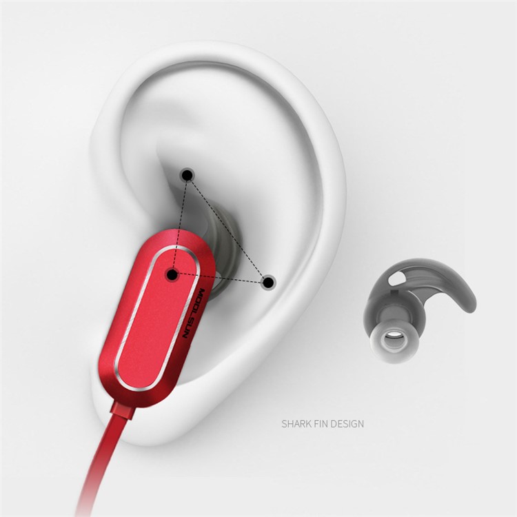MOOLSUN S01 CVC6.0 Noise-reduction Sports Bluetooth Earphones with Remote Control and Mic for iPhone 7 Plus - Red-4