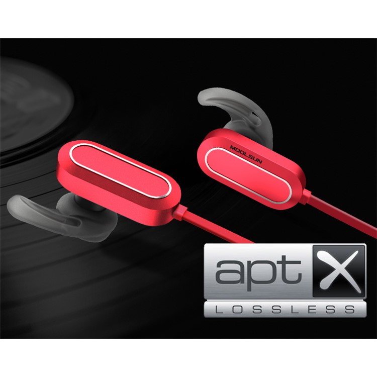 MOOLSUN S01 CVC6.0 Noise-reduction Sports Bluetooth Earphones with Remote Control and Mic for iPhone 7 Plus - Red-6