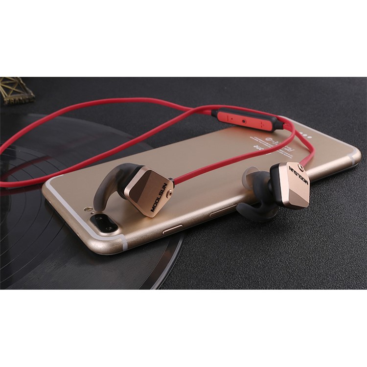MOOLSUN S02 Magnetic Sports Wireless Bluetooth 4.1 In-ear Bluetooth Earphone - Gold-11