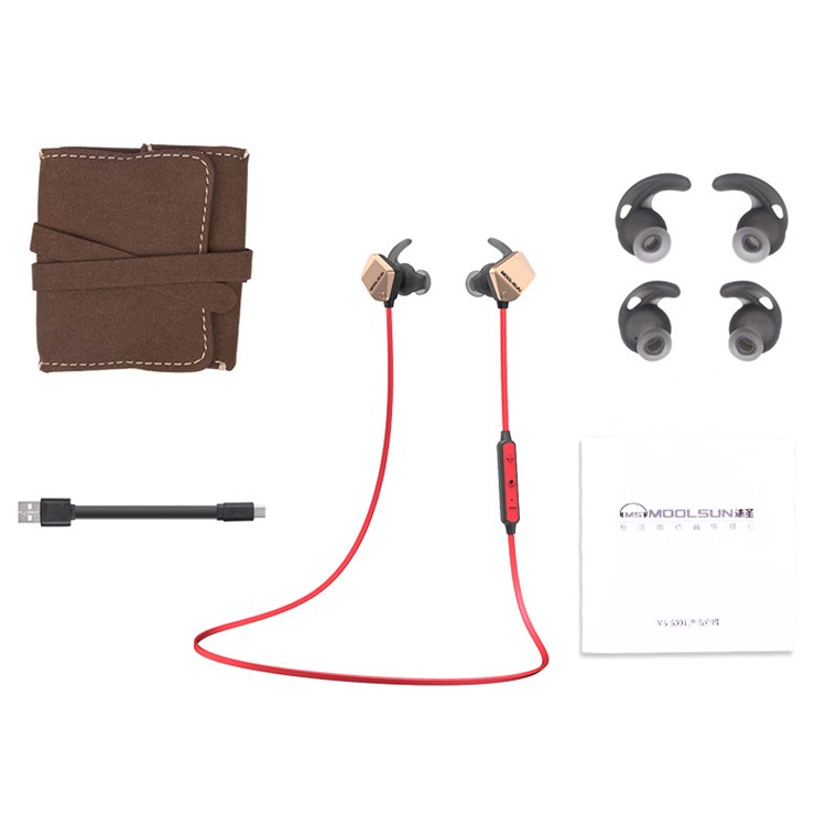 MOOLSUN S02 Magnetic Sports Wireless Bluetooth 4.1 In-ear Bluetooth Earphone - Gold-19