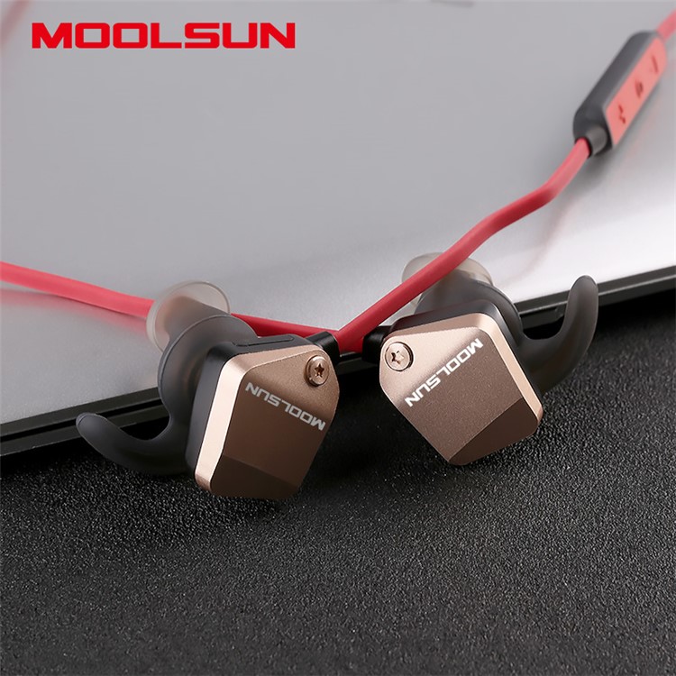 MOOLSUN S02 Magnetic Sports Wireless Bluetooth 4.1 In-ear Bluetooth Earphone - Gold-4