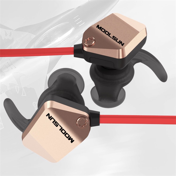 MOOLSUN S02 Magnetic Sports Wireless Bluetooth 4.1 In-ear Bluetooth Earphone - Gold-7