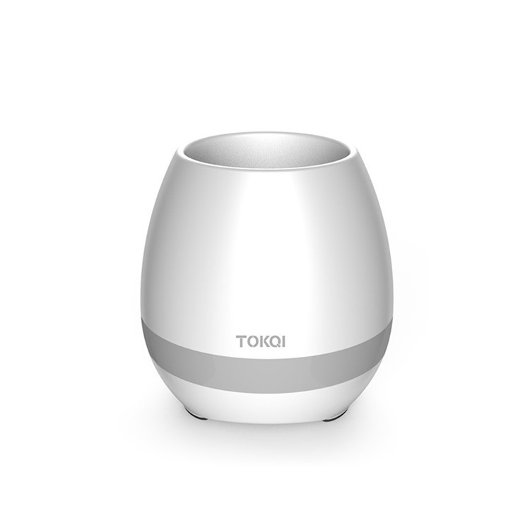 TOKQI 3-en-1 Bluetooth altavoz LED noche luz Smart Music Flowerpot altavoz inalámbrico - blanco-3