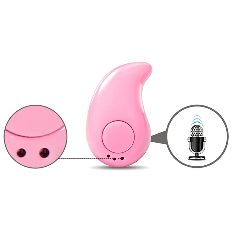 S530 Invisible Single Bluetooth Earphone Stereo CVC6.0 Wireless Headset for iPhone 7, Huawei P10 - Pink-7