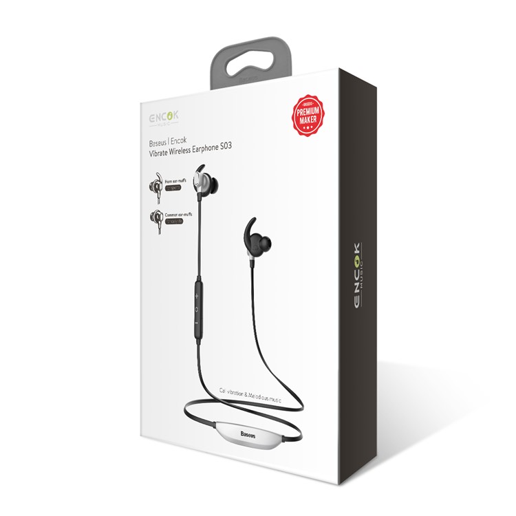 BASEUS Encok S03 Bluetooth 4.1 In-ear Sport Earphone with Mic for iPhone Samsung etc - Black-12