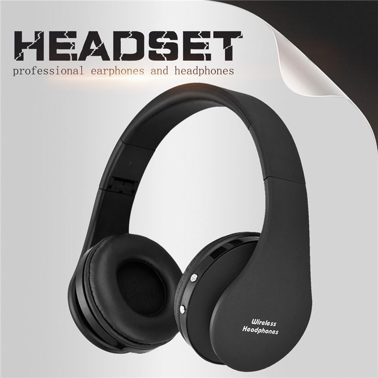 BTH-8252 Foldable Bluetooth Wireless Headphone Over-ear Stereo Headset for iPhone 7, Huawei P10 - Black-1