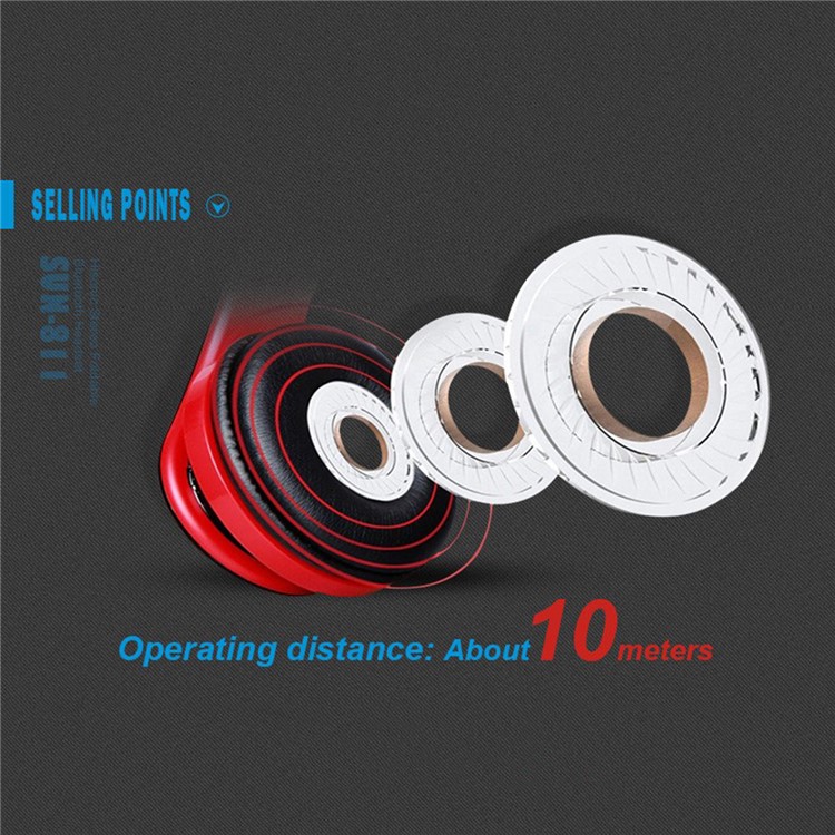 BTH-8252 Foldable Bluetooth Wireless Headphone Over-ear Stereo Headset for iPhone 7, Huawei P10 - Black-12