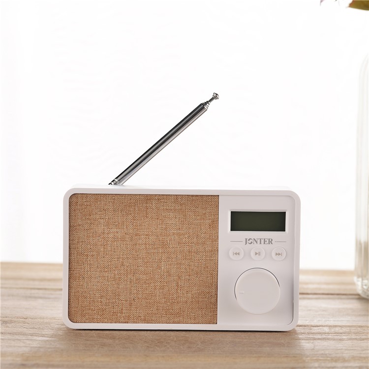 JONTER M35 Wireless Bluetooth Speaker Built-in Mic Support TF Card / Aux-in / FM - White-1