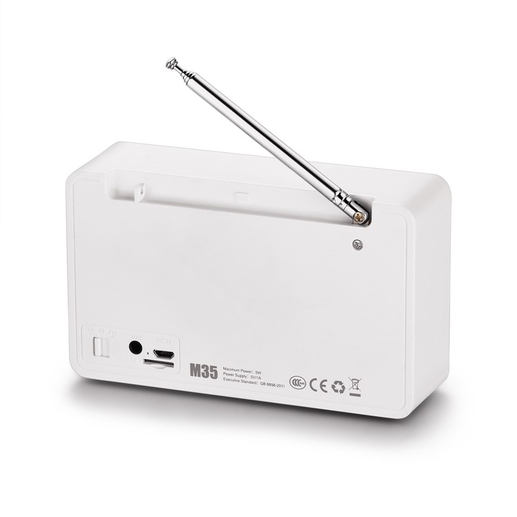 JONTER M35 Wireless Bluetooth Speaker Built-in Mic Support TF Card / Aux-in / FM - White-4