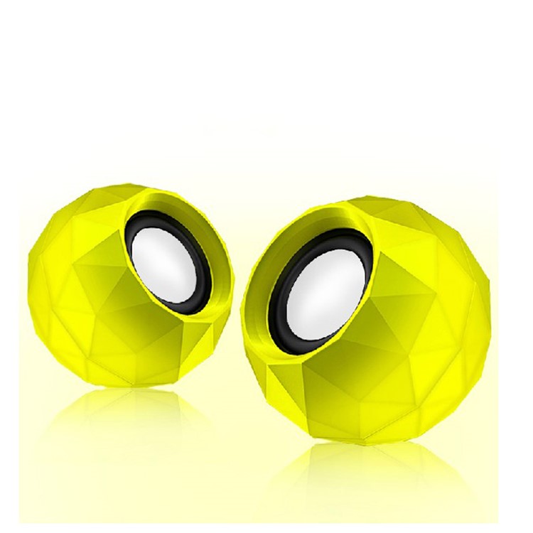 POPUPINE Fashion M01 Mini Mega Bass USB Charging Dazzling Speakers with 3.5mm Audio Cable - Yellow-2