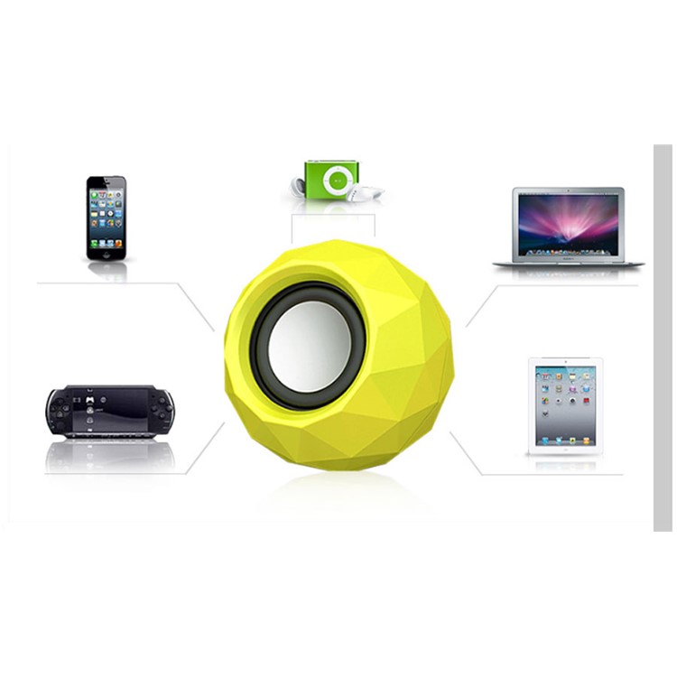 POPUPINE Fashion M01 Mini Mega Bass USB Charging Dazzling Speakers with 3.5mm Audio Cable - Yellow-3