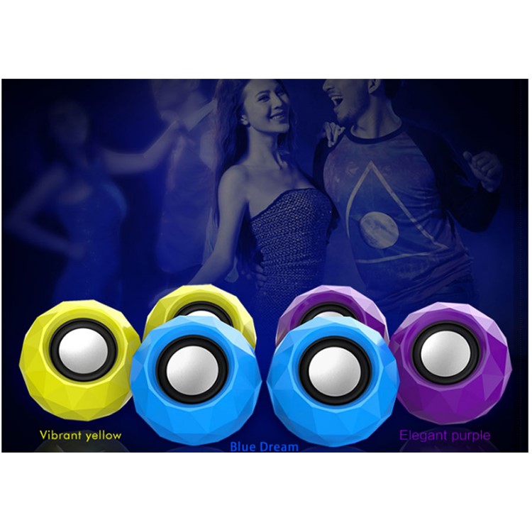 POPUPINE Fashion M01 Mini Mega Bass USB Charging Dazzling Speakers with 3.5mm Audio Cable - Yellow-5