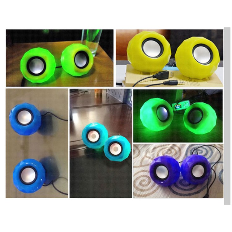 POPUPINE Fashion M01 Mini Mega Bass USB Charging Dazzling Speakers with 3.5mm Audio Cable - Yellow-6