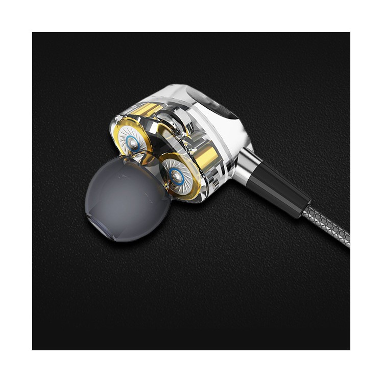 PHIATEAM Dual Moving Coil Mega Bass Stereo Earphone Sports Headphone with Mic and Remote Control-10