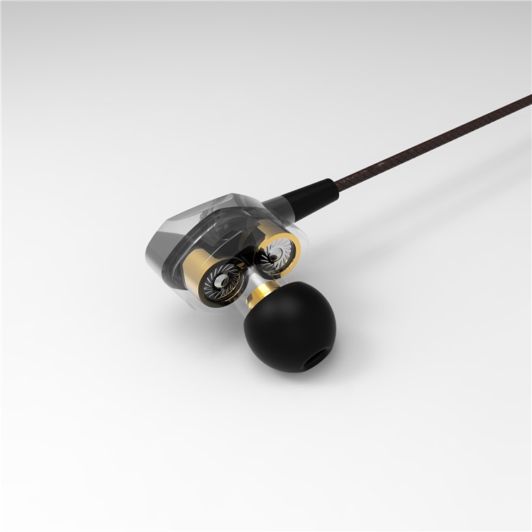 PHIATEAM Dual Moving Coil Mega Bass Stereo Earphone Sports Headphone with Mic and Remote Control-3