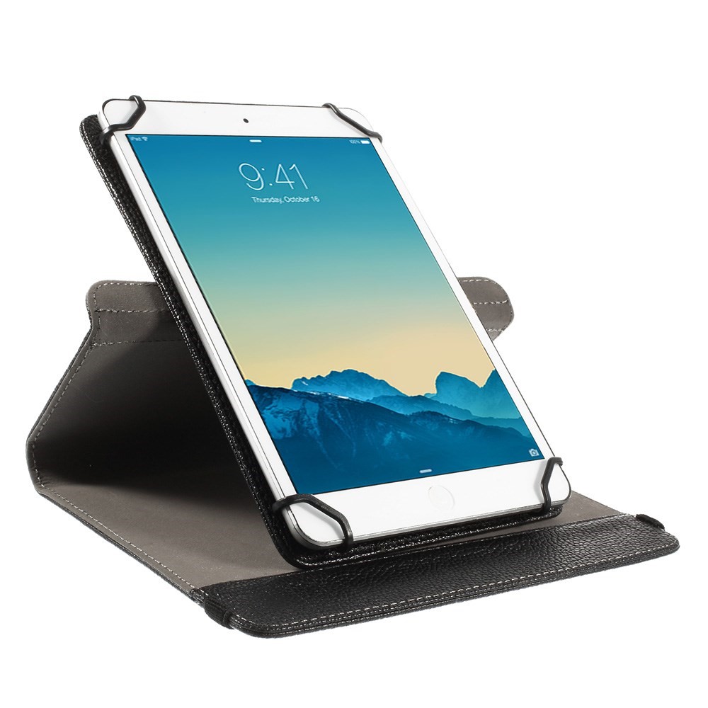 Rotary Stand Leather Case for iPad Samsung Tablet PCs Retractable Size: 8 - 13.5cm(W), 15 - 20.3cm(L) - Black-6
