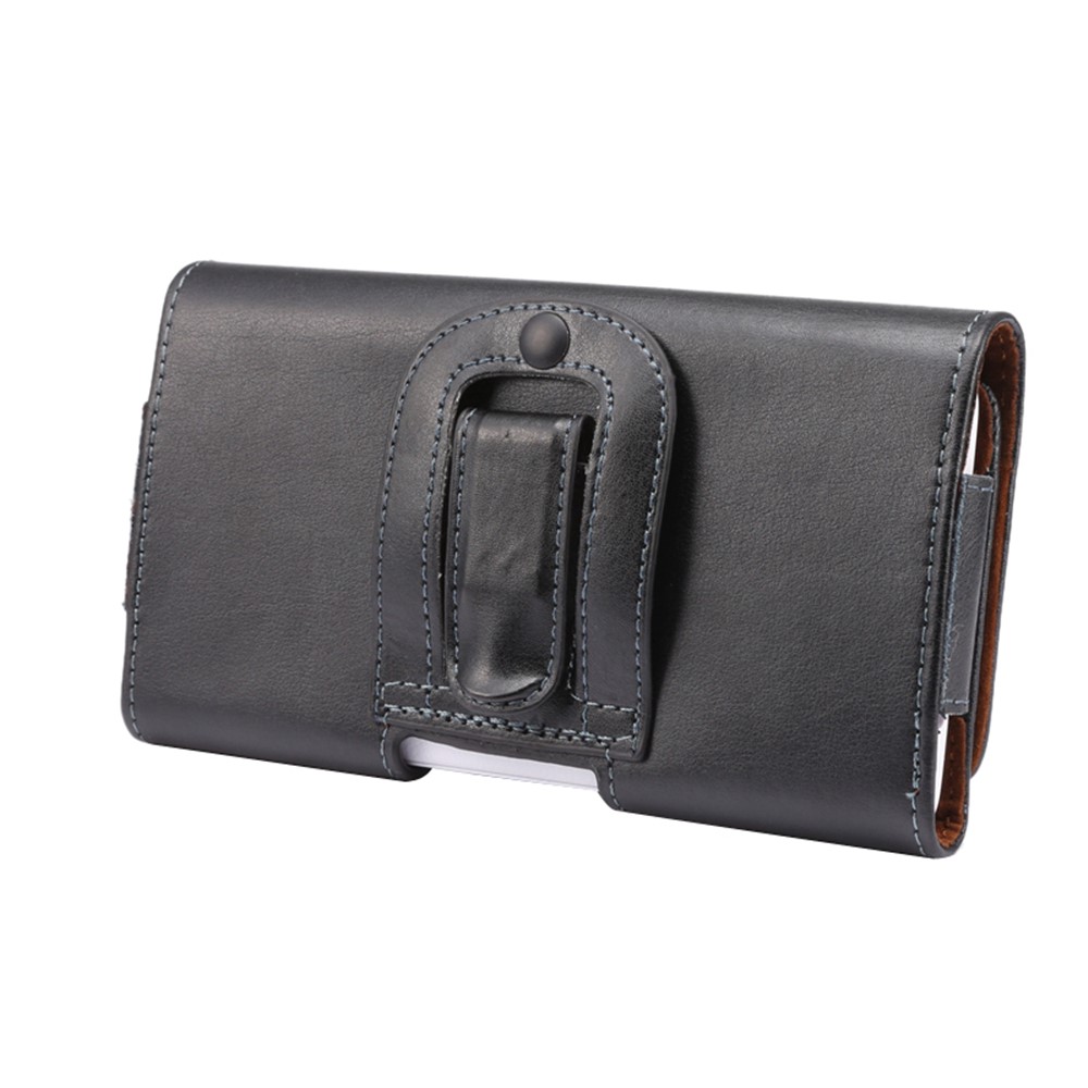 Bolsa de Holla de Cinturón de Casos de Cuero Genuino Para Iphone Huawei Xiaomi Samsung, Etc. - Negro