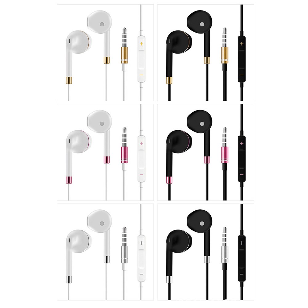 Universal 3.5mm Wired In-ear Mega Bass Earphone with Mic for iPhone Samsung Huawei - White + Pink-4