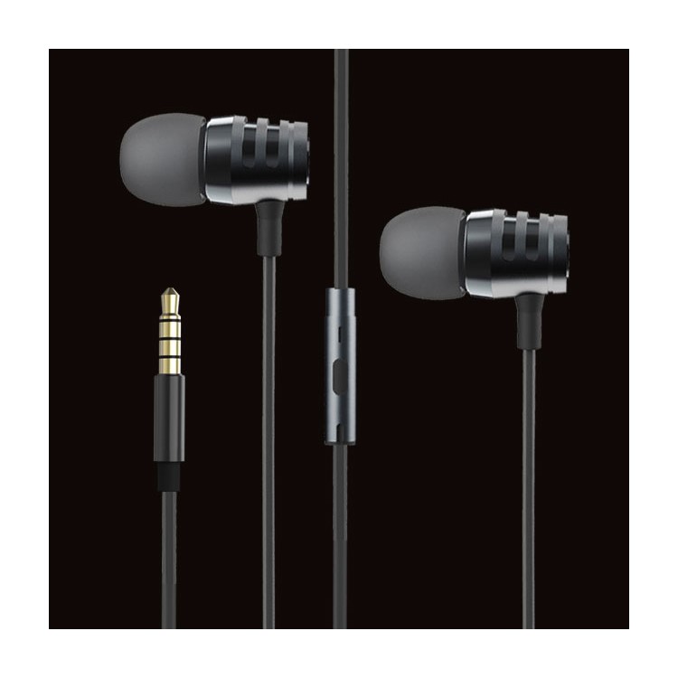 REMAX YK-R4 3.5mm In-ear Earphone with Mic for iPhone Samsung Etc. - Black-1