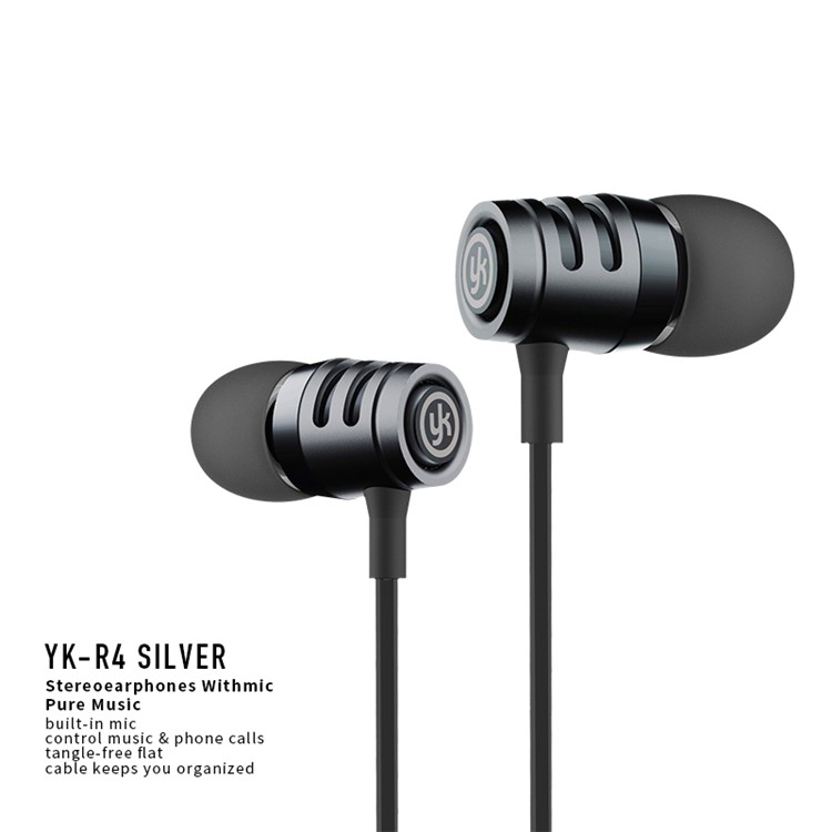 REMAX YK-R4 3.5mm In-ear Earphone with Mic for iPhone Samsung Etc. - Black-4