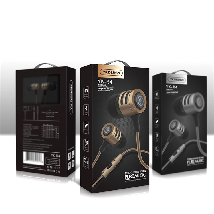 REMAX YK-R4 3.5mm In-ear Earphone with Mic for iPhone Samsung Etc. - Black-5