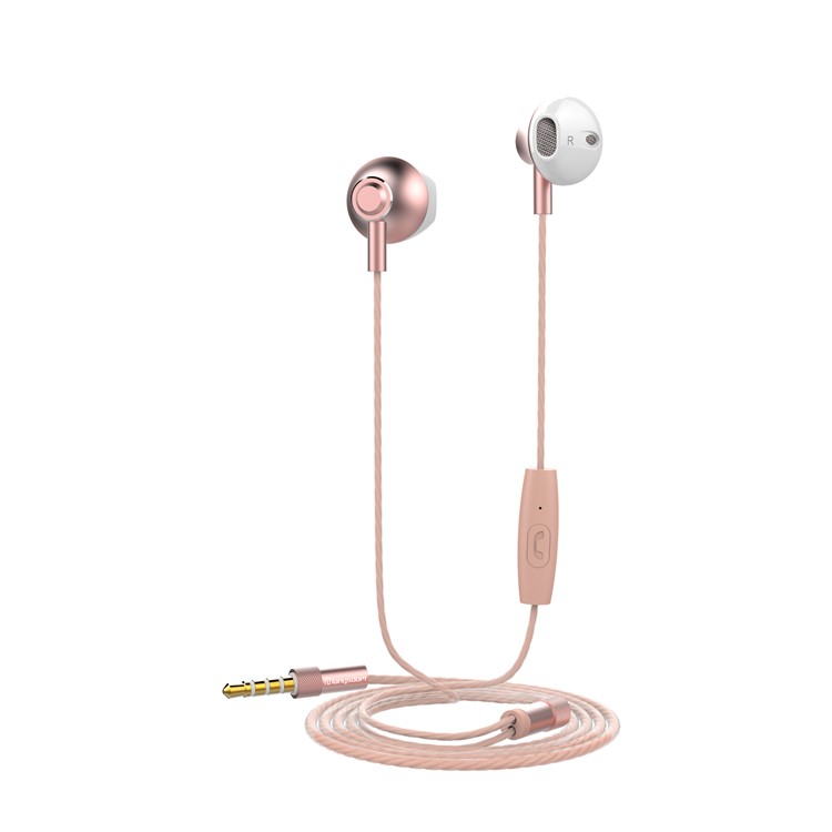 

LANGSTON M420 Портативный Универсальный Вкладыш-вкладыш С Тяжелым Басом Для Стереонаушников С Микрофоном Для Iphone Samsung HTC Nokia Huawei - Цвет Розового Золота, iPhone 6 4.7-inch