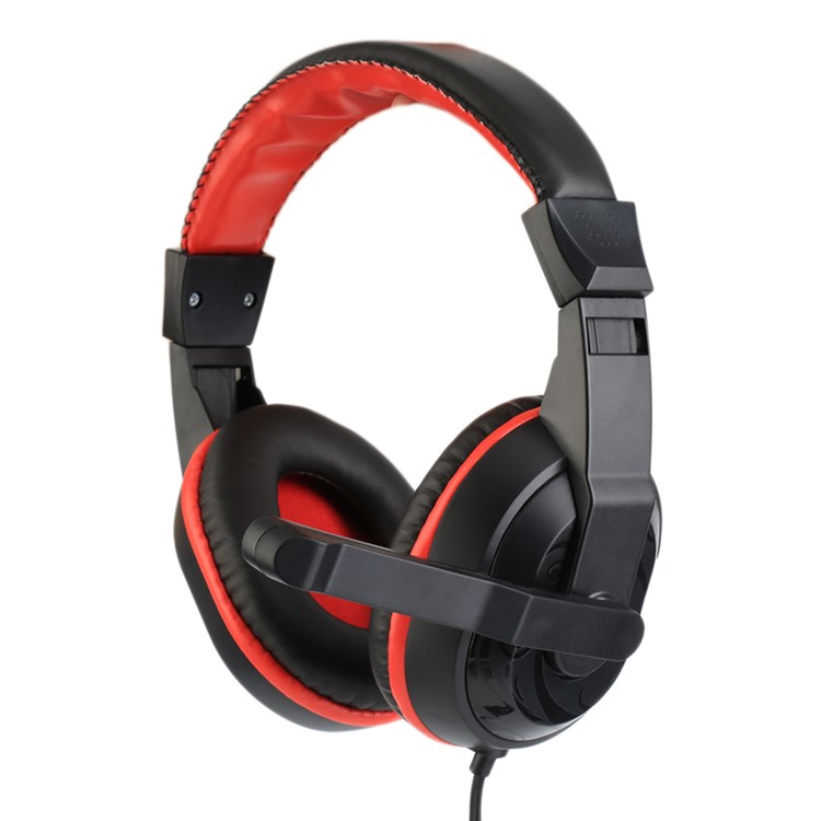 ZC765501 3.5mm Adjustable Gaming Headphones Stereo Noise-canceling Computer Headset - Red-1