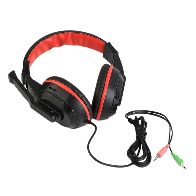 ZC765501 3.5mm Adjustable Gaming Headphones Stereo Noise-canceling Computer Headset - Red-2