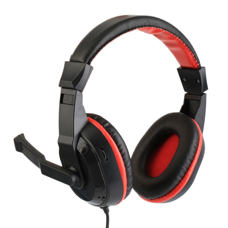 ZC765501 3.5mm Adjustable Gaming Headphones Stereo Noise-canceling Computer Headset - Red-3
