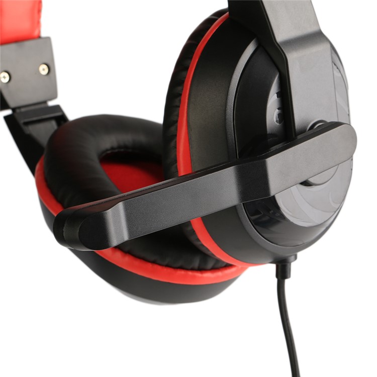ZC765501 3.5mm Adjustable Gaming Headphones Stereo Noise-canceling Computer Headset - Red-8