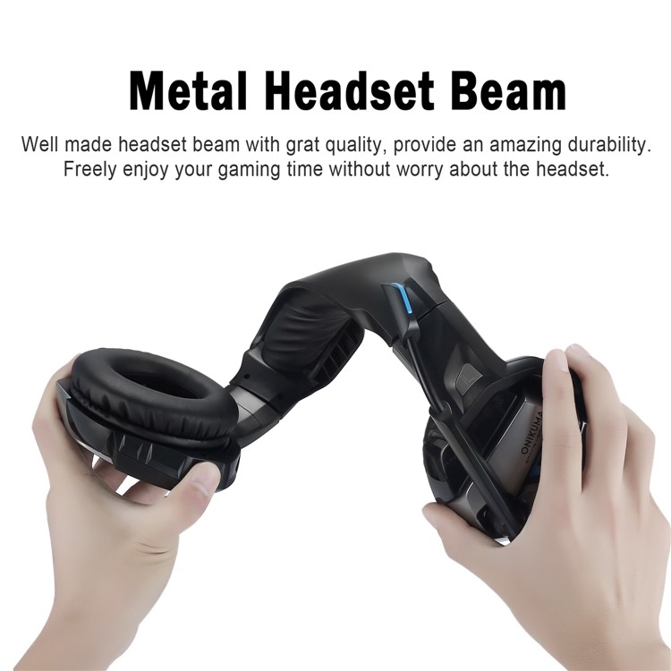 ONIKUMA K5 3,5 Mm Deep Bass Gaming Headset USB LED Kopfhörer Mit Mikrofon Für PS4 / XBOX One / Laptop / Pc - Schwarz-5
