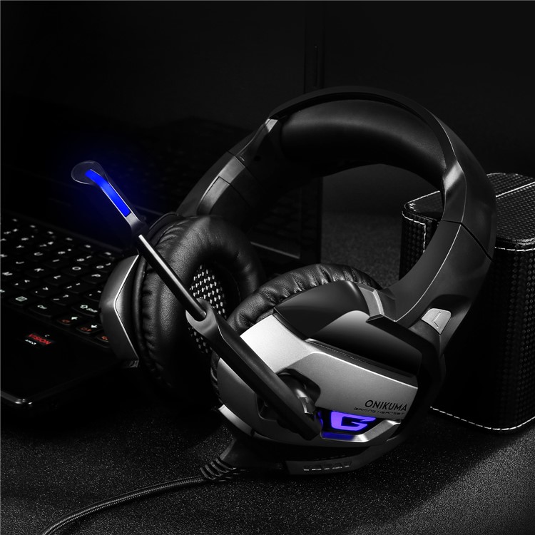 ONIKUMA K5 3,5 Mm Deep Bass Gaming Headset USB LED Kopfhörer Mit Mikrofon Für PS4 / XBOX One / Laptop / Pc - Schwarz-8