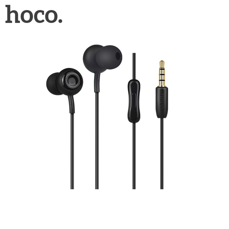 HOCO M24 Leyo Universal 3.5mm Wired In-ear Headphone with Mic for iPhone Samsung - Black-1